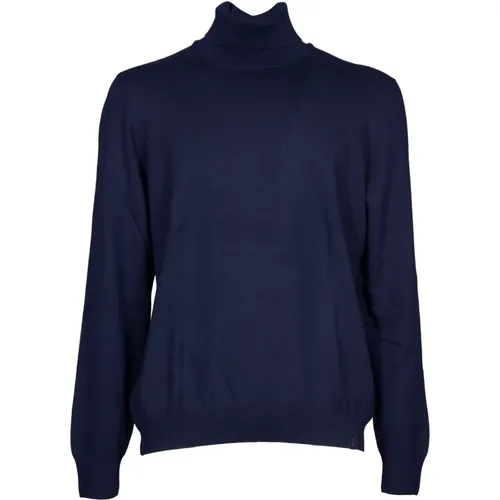 Blauer Strickpullover Hoher Kragen Aw24 , Herren, Größe: 2XL - Fay - Modalova