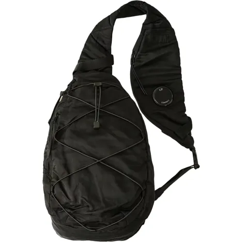 Schwarze Nylon Umhängetasche mit Verstellbaren Riemen , Herren, Größe: ONE Size - C.P. Company - Modalova