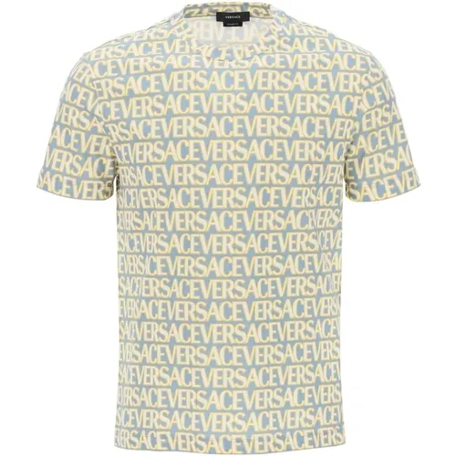Allover Print Crew-neck T-Shirt - Versace - Modalova