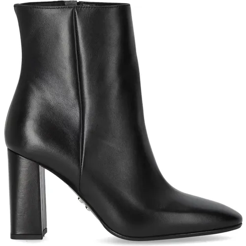 Schwarzer Lackleder Absatz Ankle Boot , Damen, Größe: 37 1/2 EU - Sergio Levantesi - Modalova