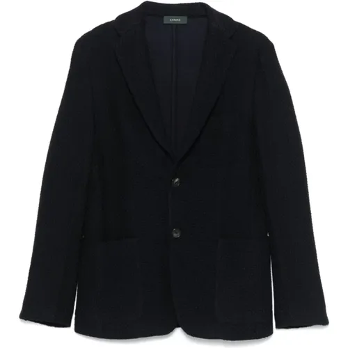 Wool Jacket Interwoven Design , male, Sizes: L, XL - Zanone - Modalova