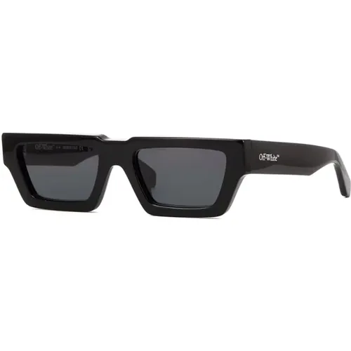 Schwarze Sonnenbrille Ss24 International Fit,Manchester Rechteckige Sonnenbrille - Off White - Modalova