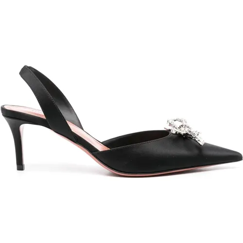 Elegant Slingback Pumps in Satin , female, Sizes: 3 1/2 UK, 4 1/2 UK, 4 UK - Amina Muaddi - Modalova