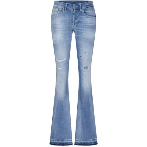 Flared Destroyed Boot-Cut Jeans , female, Sizes: W33 - Dondup - Modalova
