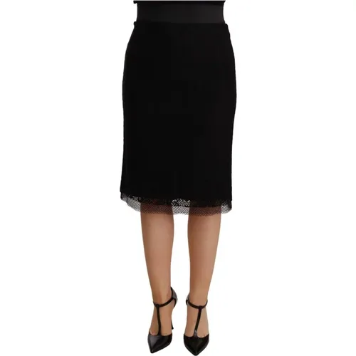 Lace High Waist Pencil Cut Skirt , female, Sizes: XS - Dolce & Gabbana Pre-owned - Modalova