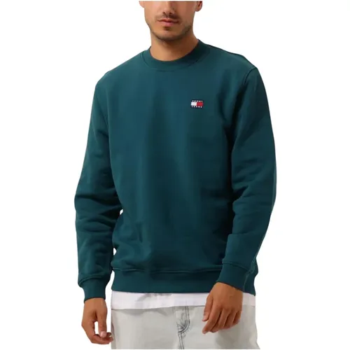 Herren Badge Crew Neck Pullover , Herren, Größe: 2XL - Tommy Jeans - Modalova