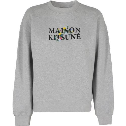 Blumiges Komfort-Sweatshirt , Damen, Größe: L - Maison Kitsuné - Modalova