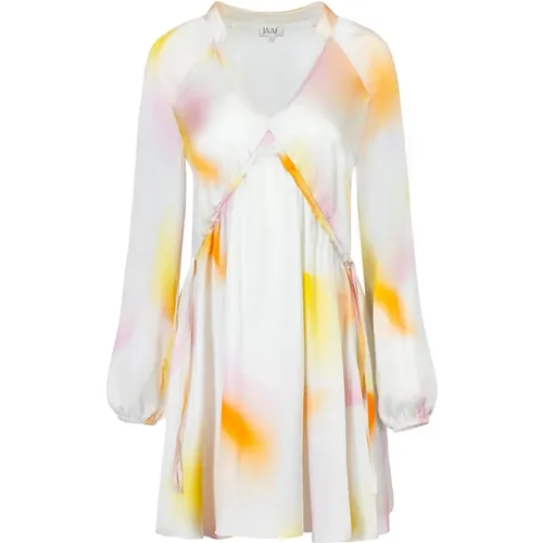 Mini Silk Dress in Aura Light Print , female, Sizes: L, XS, M, S - Jaaf - Modalova