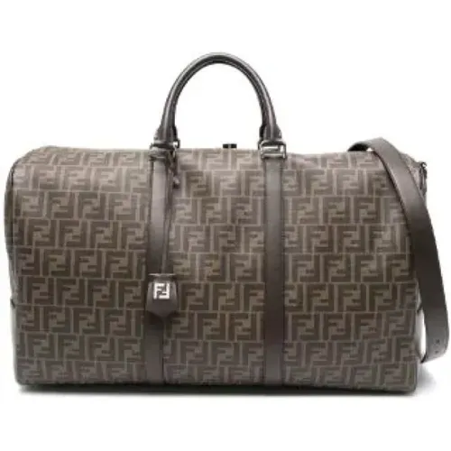 Large Travel Bag with Zucca Monogram , male, Sizes: ONE SIZE - Fendi - Modalova