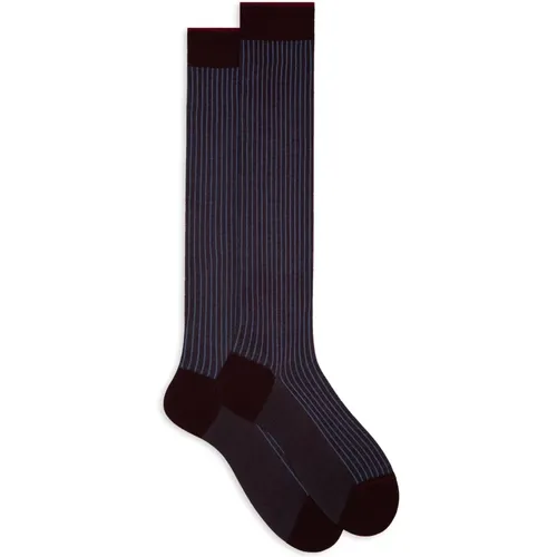 Herren lange burgunder Twin-Rib-Baumwollsocken , Herren, Größe: S - Gallo - Modalova