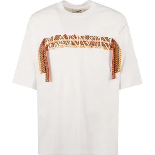 Herren Optic T-Shirt mit gesticktem Logo , Herren, Größe: XL - Lanvin - Modalova