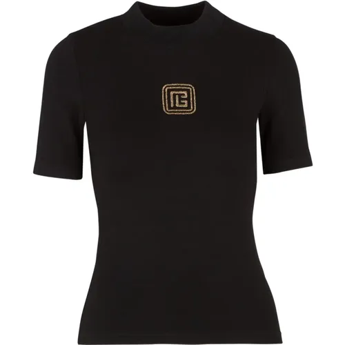 Retro PB T-Shirt , female, Sizes: S, M, XS - Balmain - Modalova