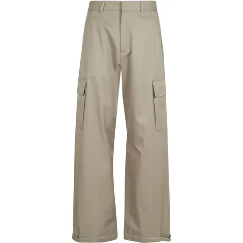 Cargo Pant Embroidered , male, Sizes: M, S, XS - Off White - Modalova