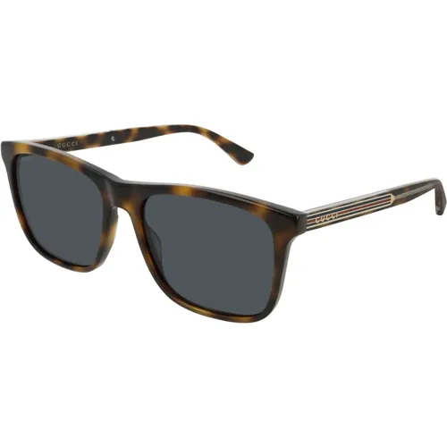 Havana Blue Sunglasses , male, Sizes: 57 MM - Gucci - Modalova