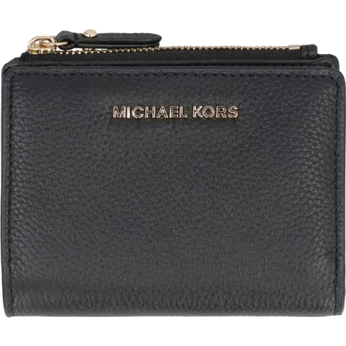 Grainy Leather Wallet with Snap Button Closure , female, Sizes: ONE SIZE - Michael Kors - Modalova