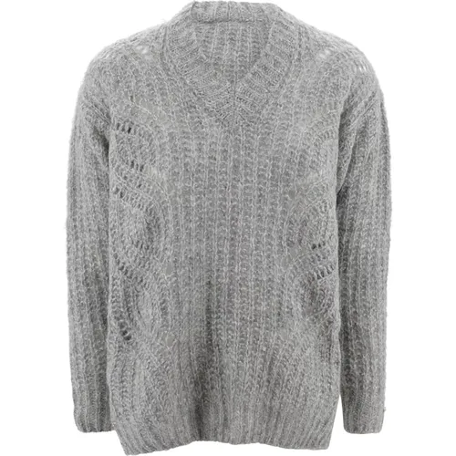 Alpakawollmischung V-Ausschnitt Pullover , Damen, Größe: XS - Herno - Modalova