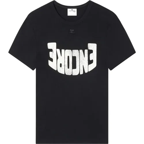 Logo Print T-Shirt , male, Sizes: S, L, M, 2XL, XL - Courrèges - Modalova