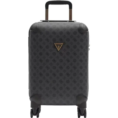 Black Travel Bag with Golden Details , female, Sizes: ONE SIZE - Guess - Modalova