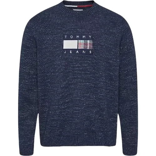 Blauer Pullover im Tommy-Stil , Herren, Größe: XS - Tommy Jeans - Modalova