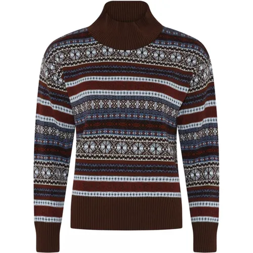 Jacquard Rollkragenpullover Bluse Chestnut - Skovhuus - Modalova