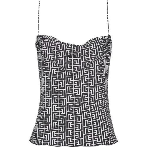 Monogramm Cami-Top , Damen, Größe: L - Balmain - Modalova