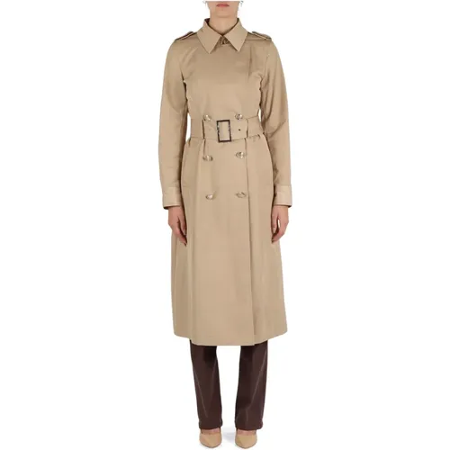 Langer Baumwoll-Trenchcoat , Damen, Größe: L - Marciano - Modalova