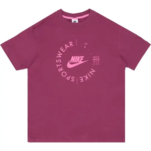 Rosewood Utility Tee Short Sleeve T-shirt , female, Sizes: XS, L, S, M - Nike - Modalova