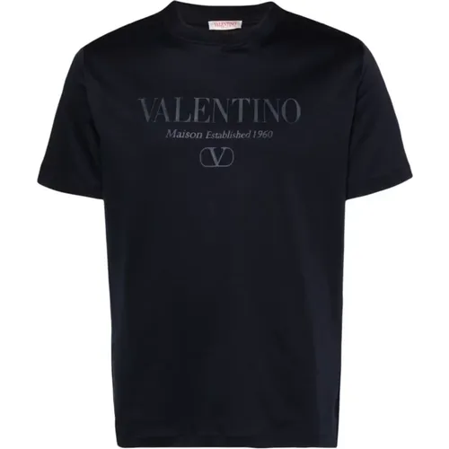 Blaue T-Shirts und Polos Leichtes Jersey , Herren, Größe: M - Valentino - Modalova