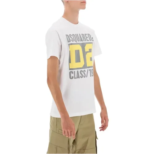 Cool Fit T-Shirt mit Kontrastdruck , Herren, Größe: M - Dsquared2 - Modalova