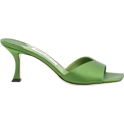 Satin Sandals with Squared Toe , female, Sizes: 3 1/2 UK, 5 UK, 5 1/2 UK - Jimmy Choo - Modalova