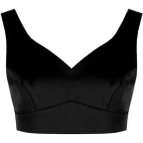 Satin Crop Top, Ärmellos, V-Ausschnitt , Damen, Größe: L - RINASCIMENTO - Modalova