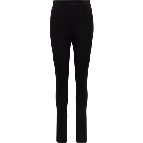 Schwarze High-Waist-Slim-Fit-Hose , Damen, Größe: S - Moncler - Modalova