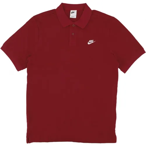 Rot/Weißes Pique Polo Shirt , Herren, Größe: M - Nike - Modalova