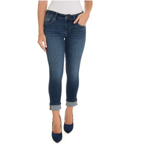 Push Up Denim Jeans with Diamond Applications , female, Sizes: W33, W32, W29, W28, W30, W26 - Liu Jo - Modalova