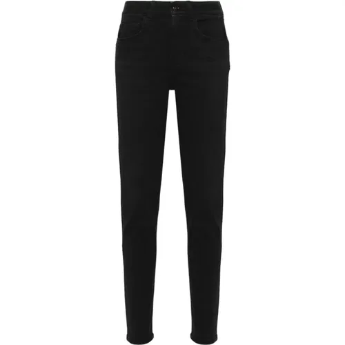 Schwarze Denim Skinny Jeans mit Strass-Logo , Damen, Größe: W26 - Liu Jo - Modalova