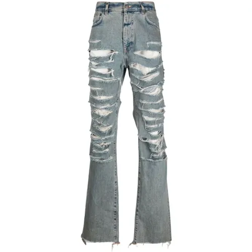 Distressed Straight-Leg Jeans , male, Sizes: M - 424 - Modalova