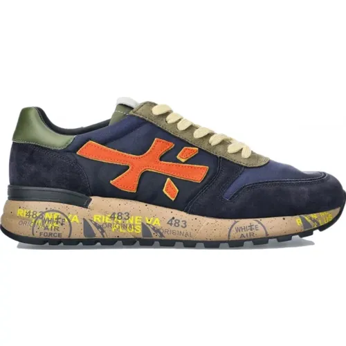 Blaue Mick Orange Logo Sneaker , Herren, Größe: 44 EU - Premiata - Modalova