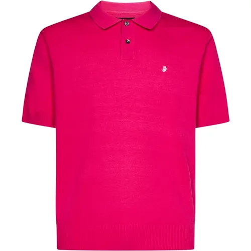 Rosa Poloshirt mit weißem Logo , Herren, Größe: L - Stüssy - Modalova