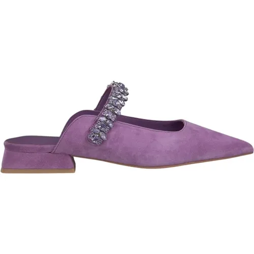 Flacher Rhinestone Strap Schuh , Damen, Größe: 37 EU - Alma en Pena - Modalova