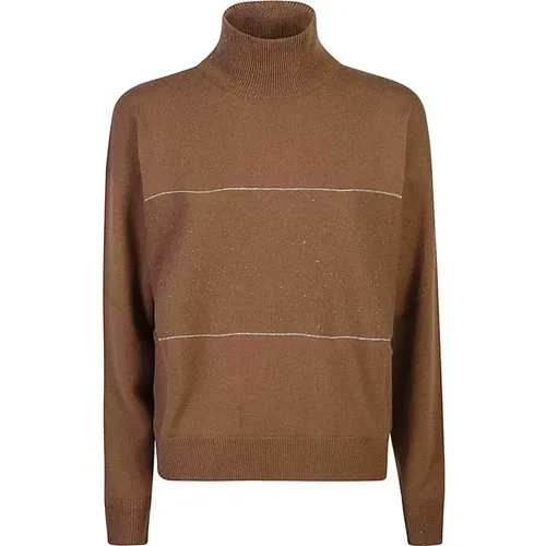 Brauner Sweatshirt Aw24 Damenmode - PESERICO - Modalova