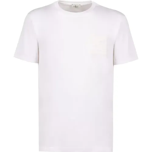 Gerippter Kragen Crew-Neck T-Shirt , Herren, Größe: M - ETRO - Modalova