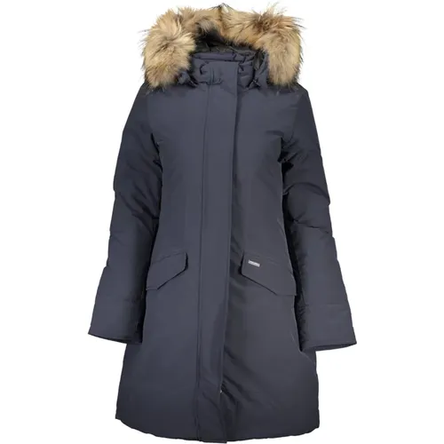 Long Jacket with Hood and Removable Fur , female, Sizes: S, XL - Woolrich - Modalova