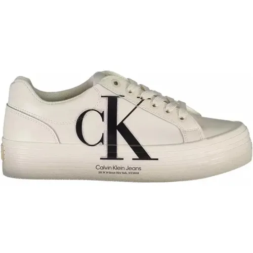 Eco-Chic Sneakers with Contrast Details , female, Sizes: 6 UK, 5 UK, 8 UK, 3 UK, 4 UK, 7 UK - Calvin Klein - Modalova