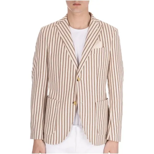 Striped Blazer Jacket , male, Sizes: 2XL, M - Manuel Ritz - Modalova