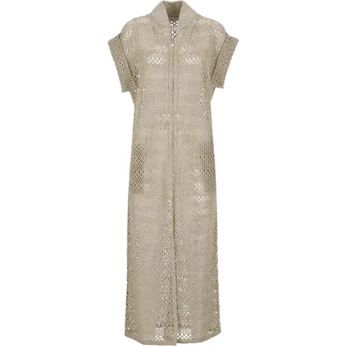 Linen Silk Blend Cardigan , female, Sizes: M - BRUNELLO CUCINELLI - Modalova