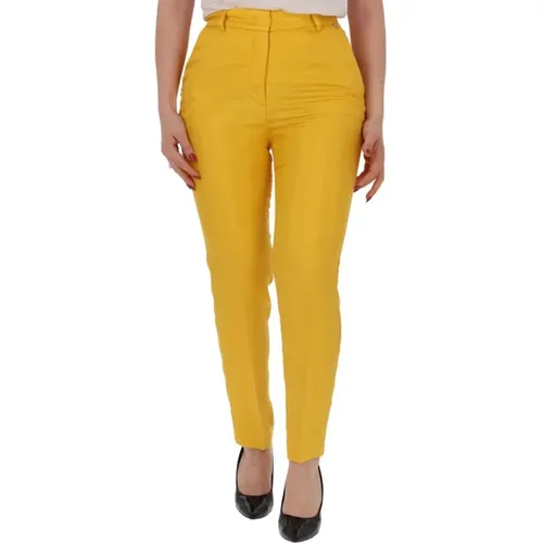 Golden Slim-Fit Cigarette Pants , female, Sizes: M, L - Liu Jo - Modalova