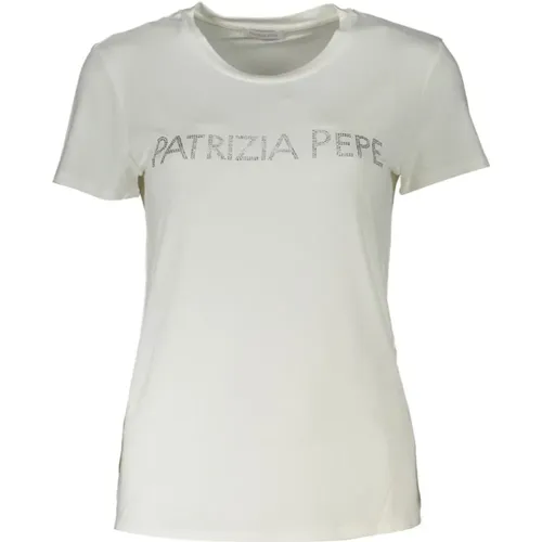 Glitzerndes T-Shirt mit Rundhalsausschnitt - PATRIZIA PEPE - Modalova