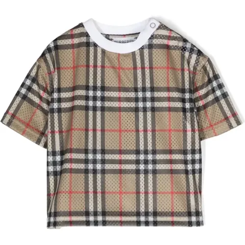 Kinder Check T-shirt Beige Burberry - Burberry - Modalova