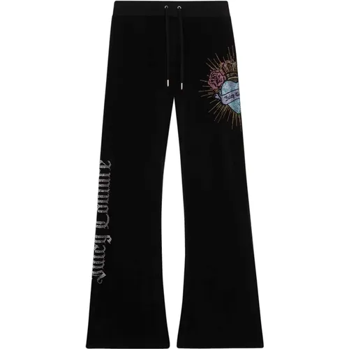 Schwarze Samt Flare Sweatpants - Juicy Couture - Modalova