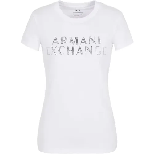 Autumn/Winter Womens T-Shirt , female, Sizes: L, XS, S, M - Armani Exchange - Modalova